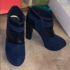 G by guess platform glitter ankle boots
